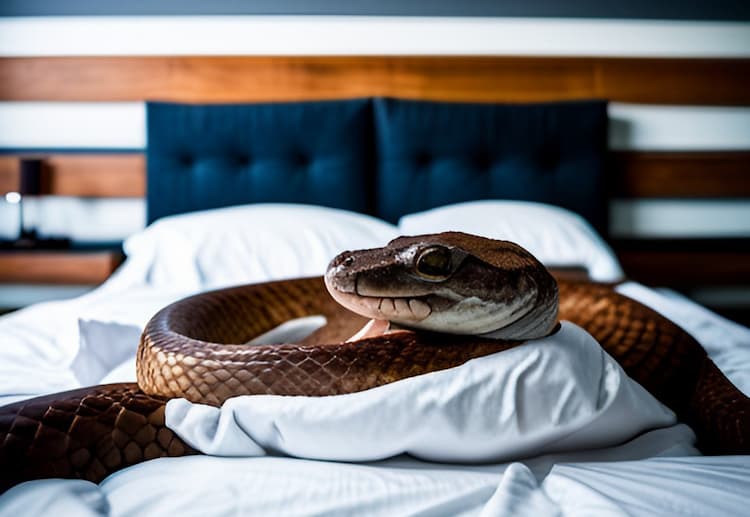 dreaming of snakes in bed