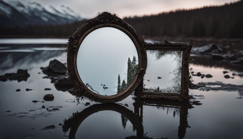 un miroir reflétant l'anxiété liée à la perte d'une dent dans un rêve